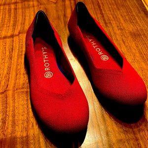 Rothy’s Round Toe Red Shoes